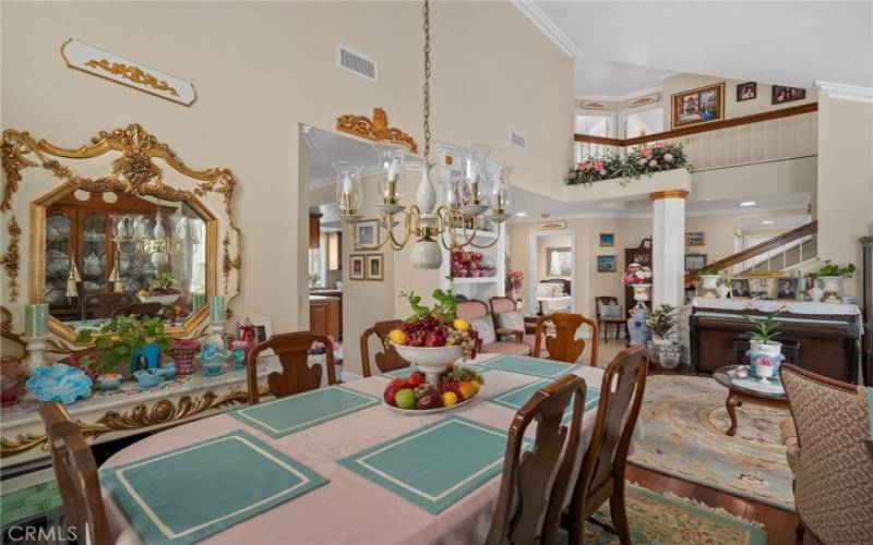 Formal living room with cathedral ceilings