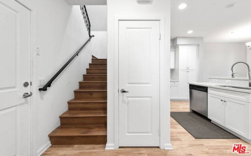 Custom Flooring - stairs upstairs and storage