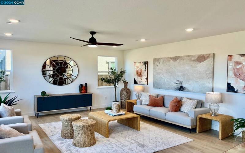 Large Open concept Living room kitchen area.