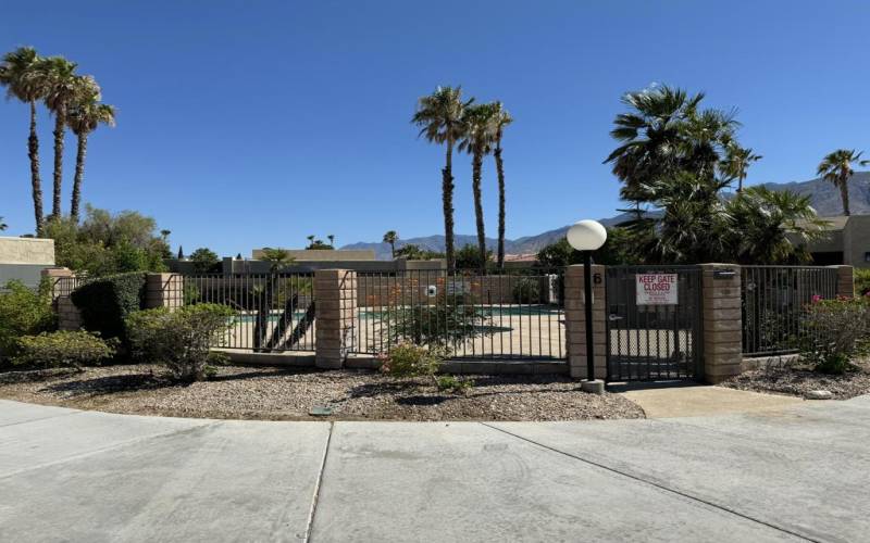 Pool with security gate with fence