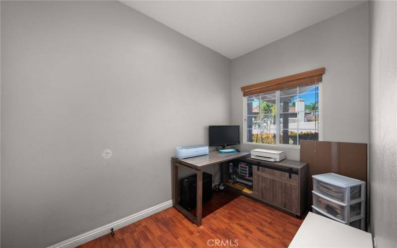 Mudroom entry from garage, currently used as an office nook