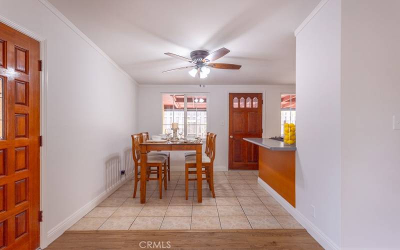 Dining area plus an eat at bar in the kitchen