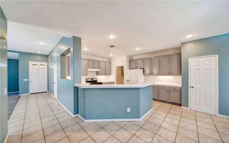 Kitchen and pantry view from Family room