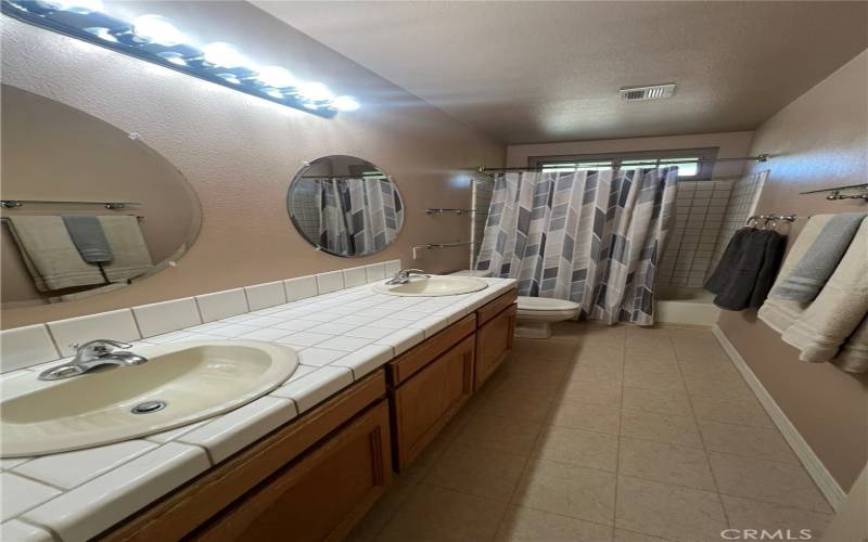 Primary bathroom with dual sinks