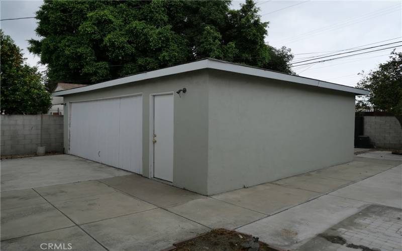 Rear of garage