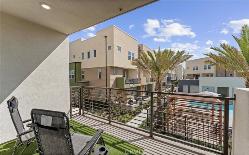 Balcony off living room