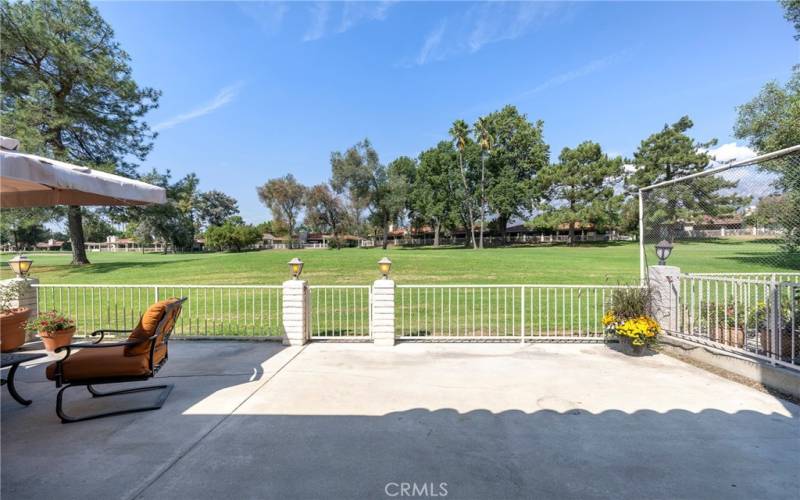 Golf Course Back patio View