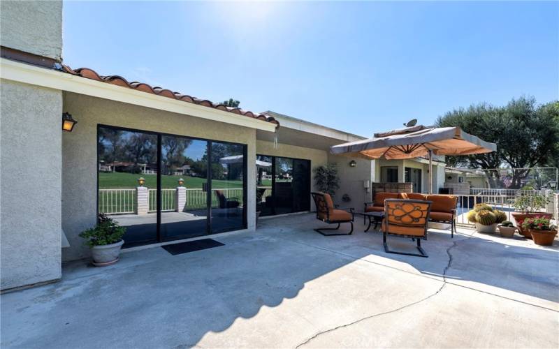 Golf Course Back patio View