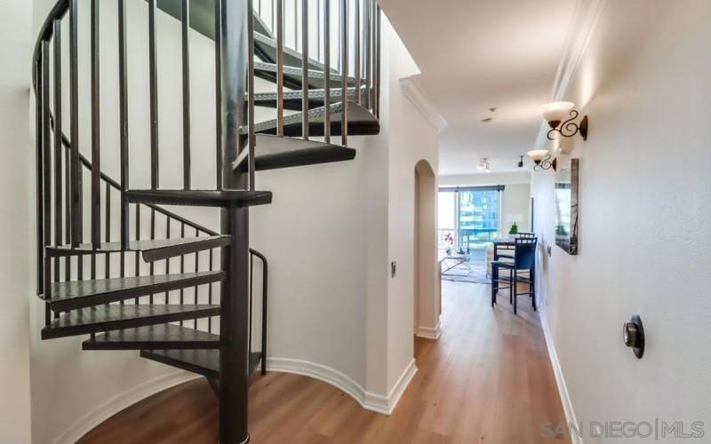 Spiral Stairs to access private roof deck