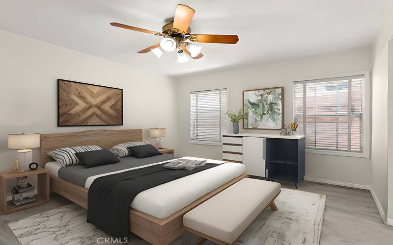 Front house bedroom virtually staged