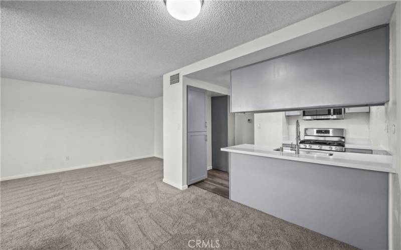 kitchen view from dining area.