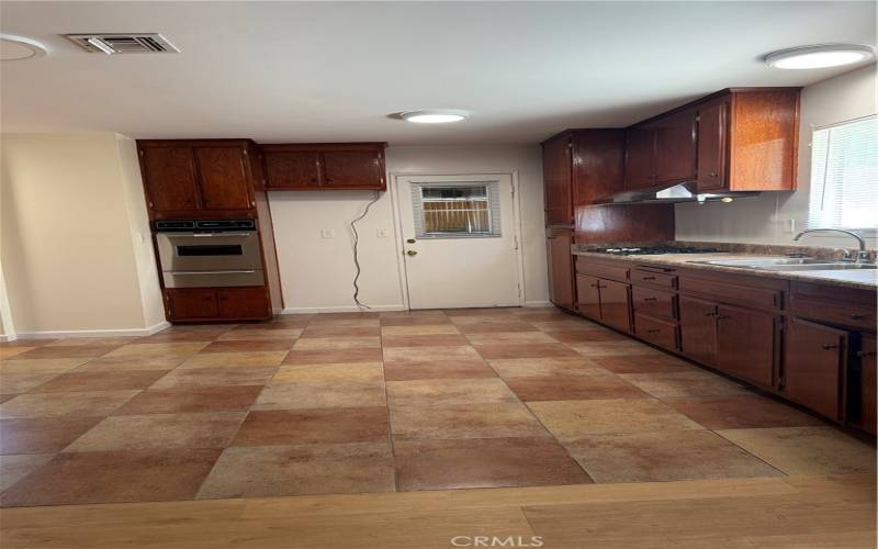 Kitchen leading to garage