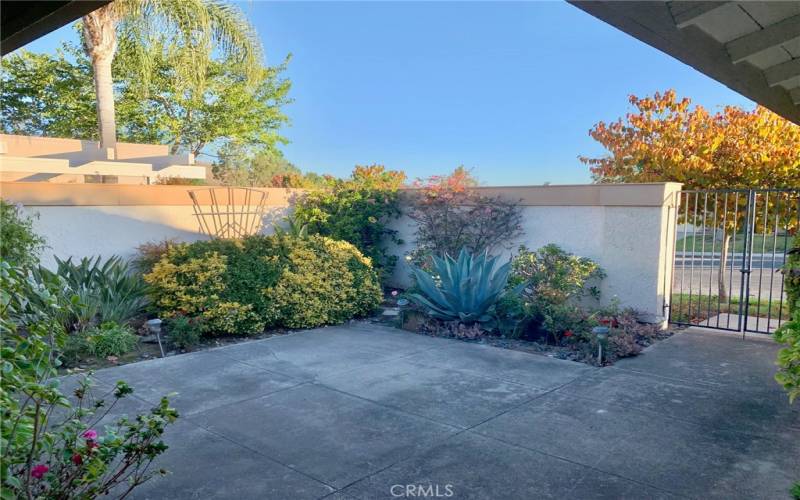 Another view of the front courtyard looking back towards the street.