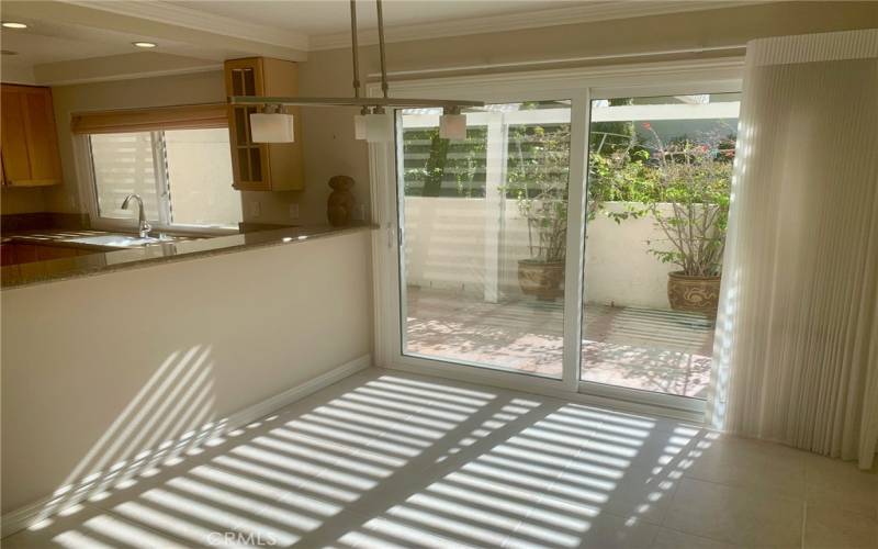 Another view of the dining area and side patio.