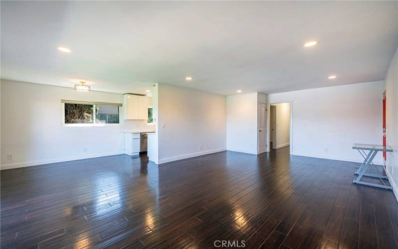 View from the kitchen to the hallway.