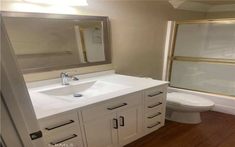 Secondary Bathroom with new vanity