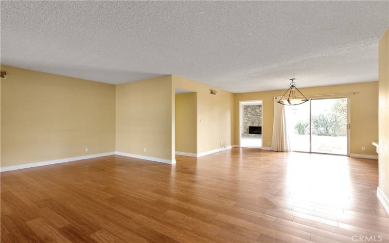 dining open to kitchen and first living room