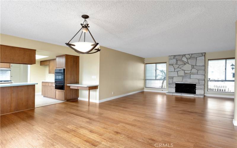 dining open to kitchen and first living room