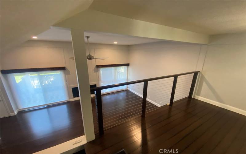 Dining room overlooks living room