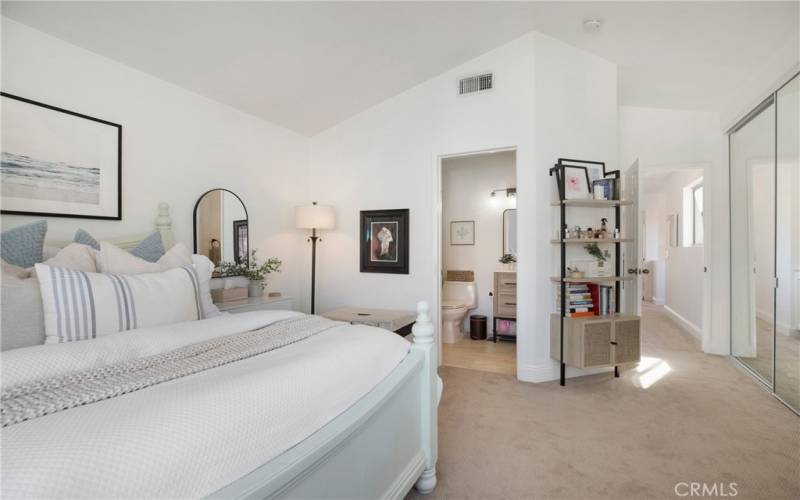 Guest bedroom also has very tall ceilings and is large enough for two queen beds