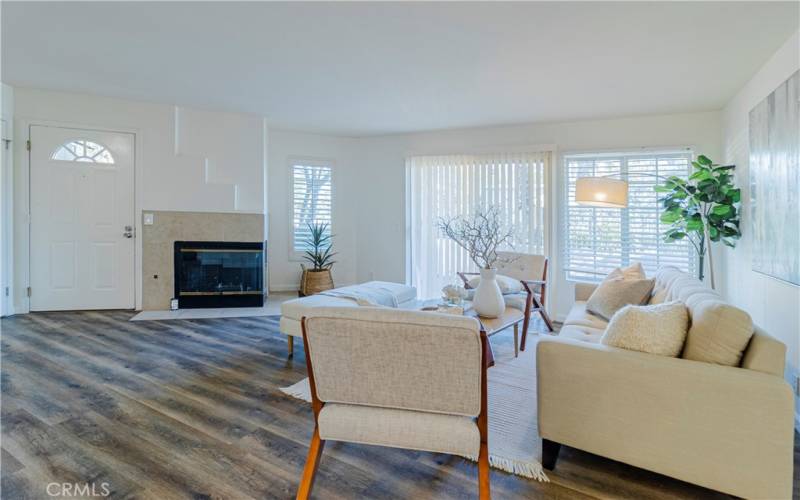 view into family room from hallway