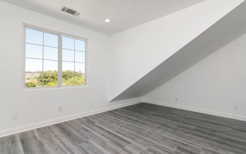 Attic room with walk in closet