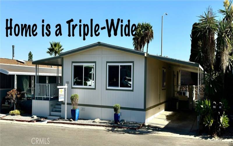 Home is a TRIPLE-WIDE. 1640 SQ. FEET