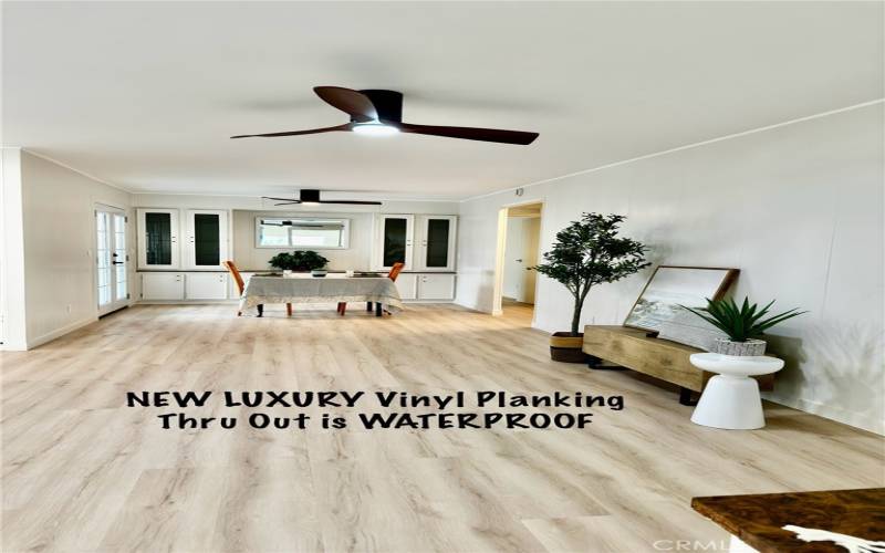 LUXURY VINYL PLANKING is WATERPROOF.