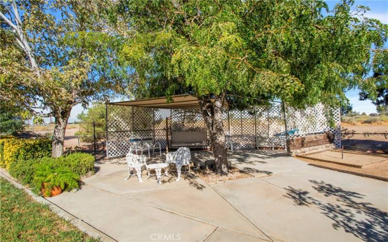 Additional covered patio area.