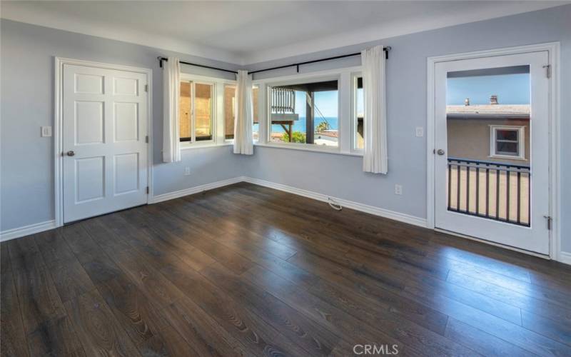 Ocean views from living room and balcony