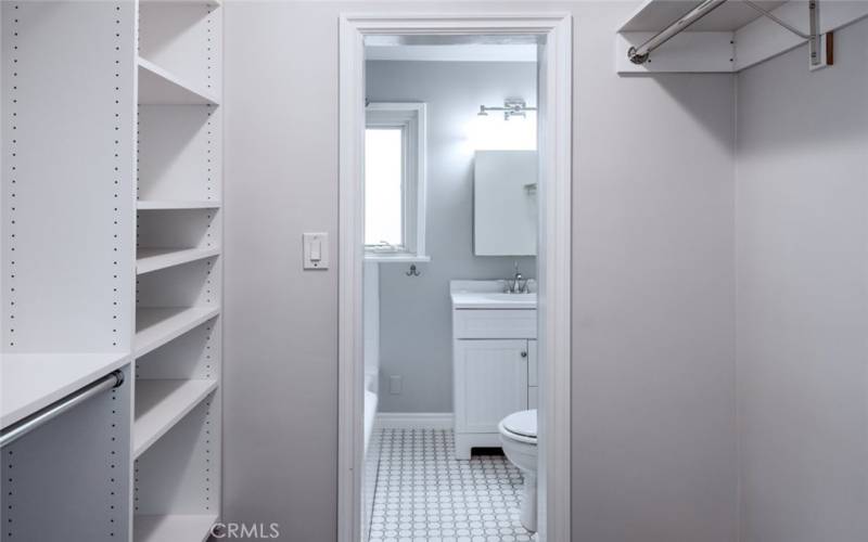 Closet into bathroom