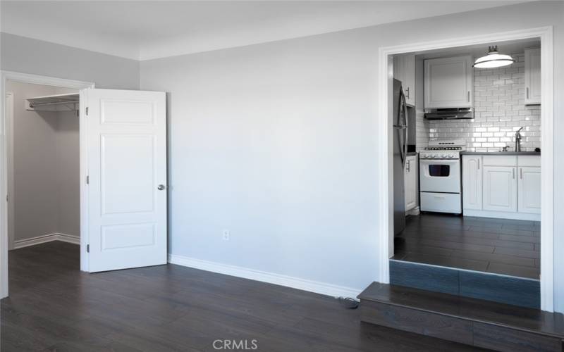 Living room and kitchen