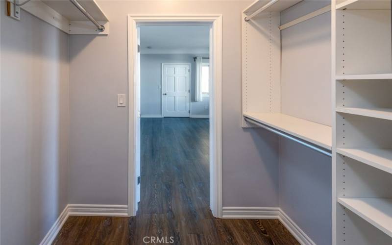 Closet looking into living room