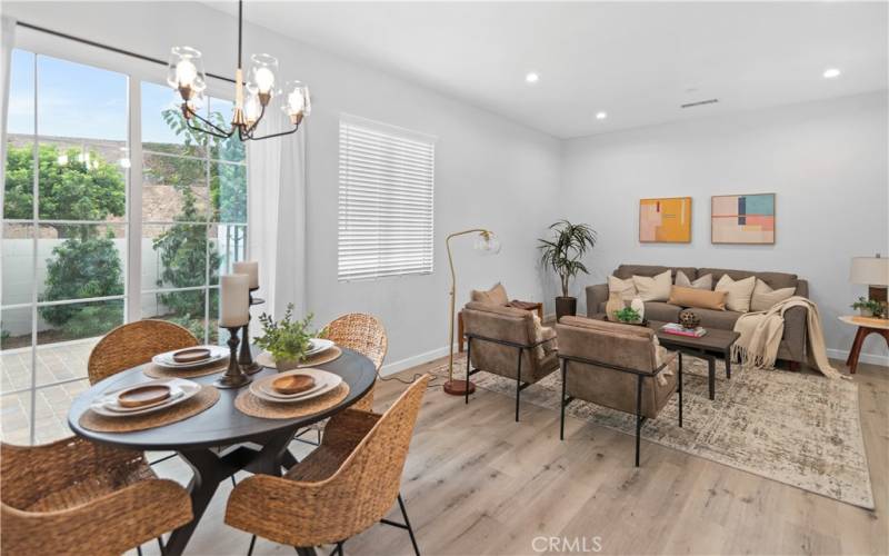 Dining Area and Living Room Sliding Door to Rear Yard