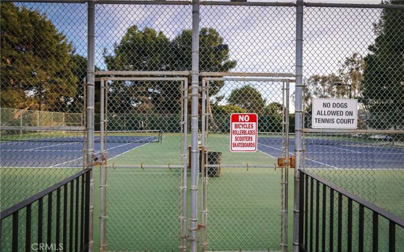 Tennis courts, resort living.