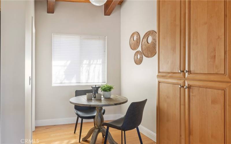 Second floor breakfast nook near balcony.