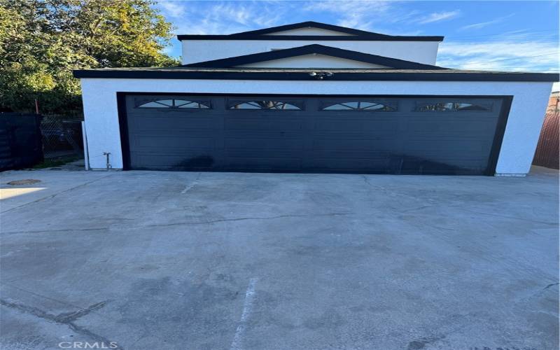 Front view of the garage