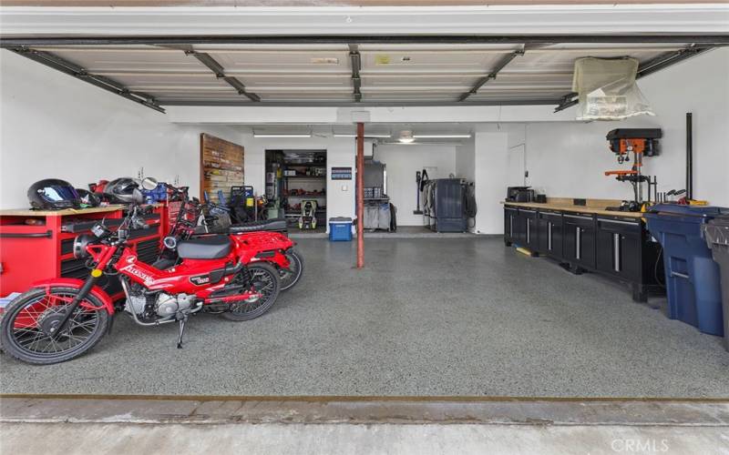 large 2 car garage with 220V