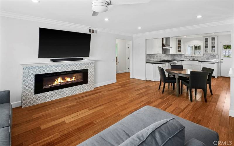 electric fireplace in living room