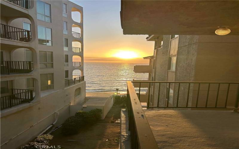 Sunset ocean view from private balcony