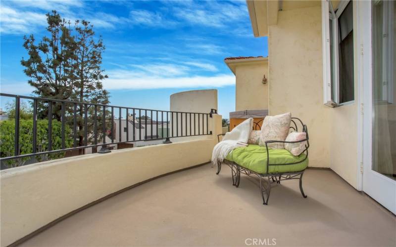 Master Balcony with ocean and hill views