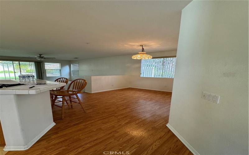 Kitchen into dining area