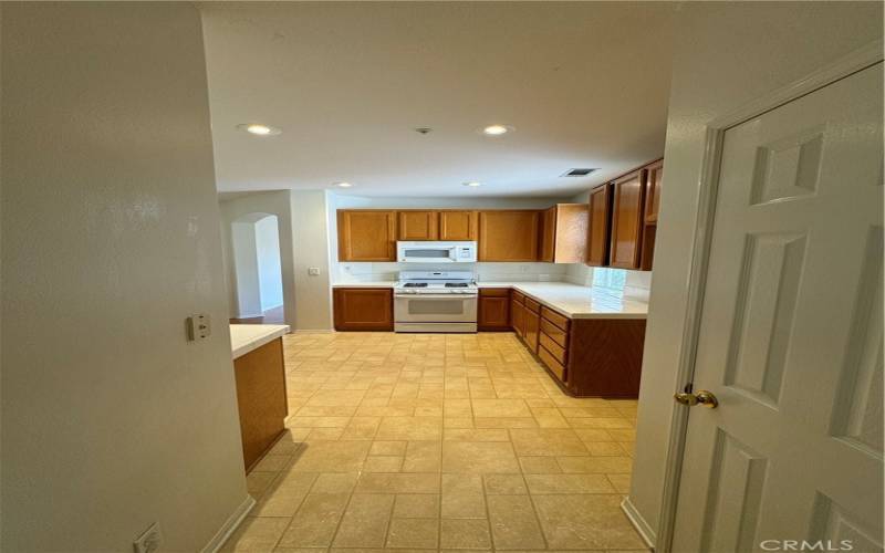 View of kitchen from laundry room