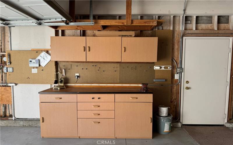 Workbench in garage