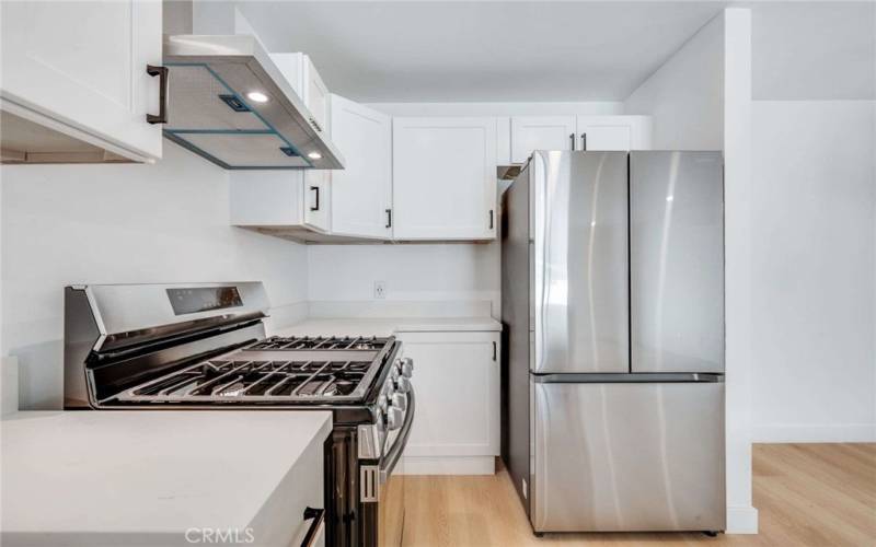 stove and refrigerator view