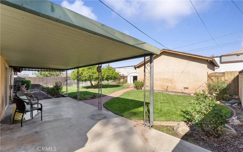 Detached garage. (access from alley) Roomy covered patio.