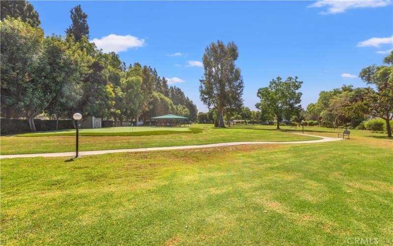 Park with covered BBQ area