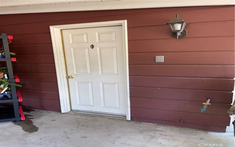 Patio door to garage