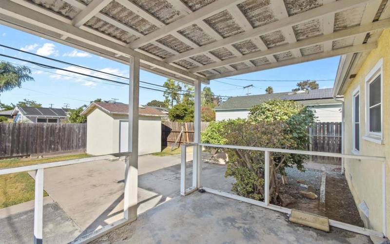 Back covered porch.