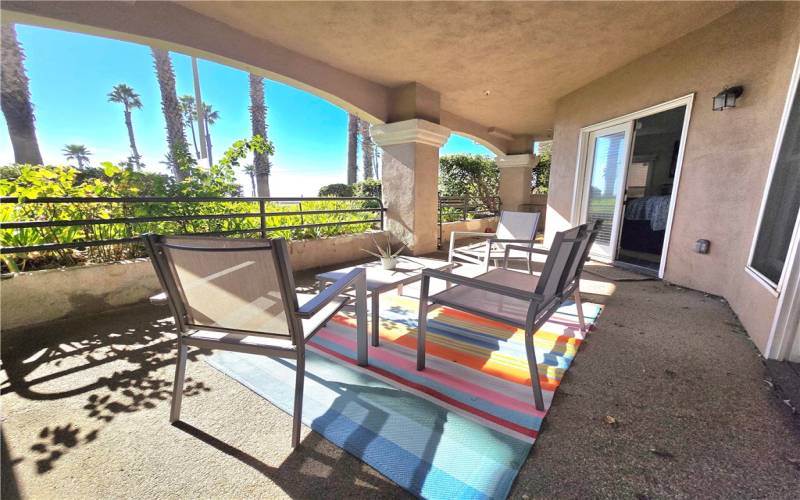 Relaxing front patio to enjoy evening sunsets.